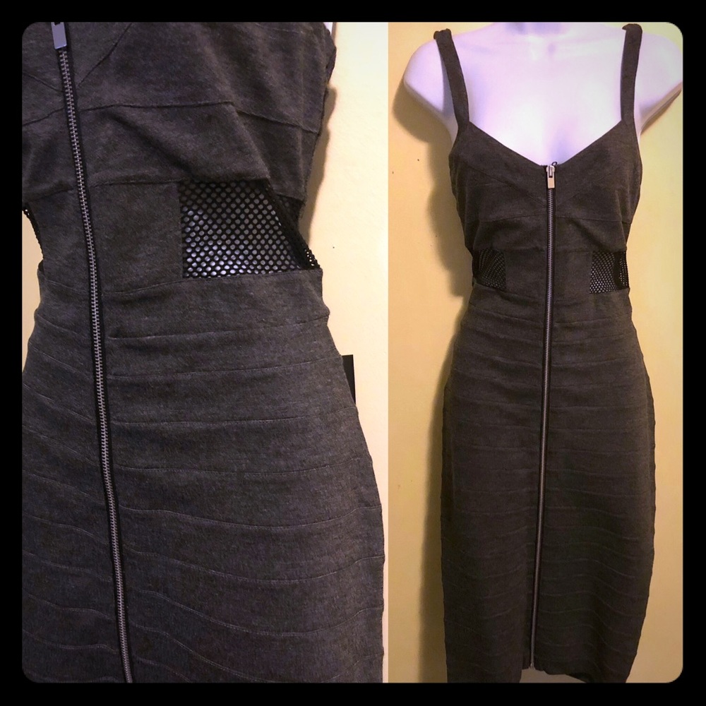 Express Gray Side Mesh Dress. Size 8